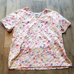 Poka dot scrub top